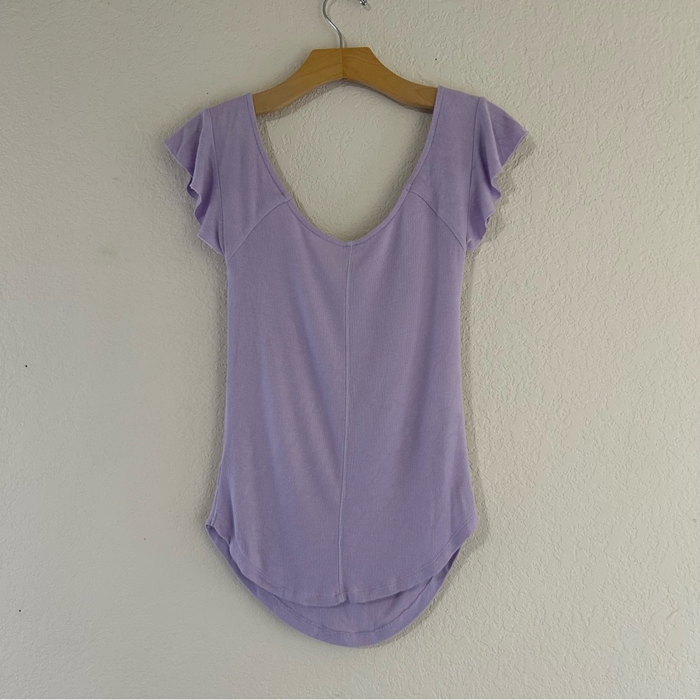 Free People // Fitted Ruffle Neck Top - Picture 6 of 7